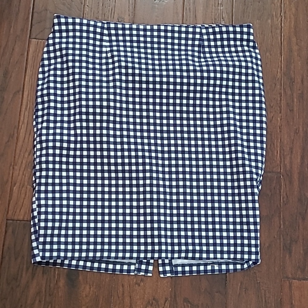 💥3for$12💥 Cato Navy Blue & White Checkered Pullon Pencil Skirt size 20W